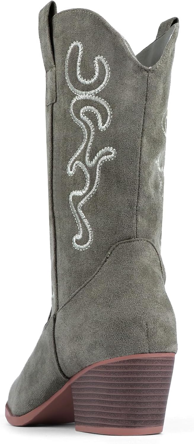 Bandkos Cowboy Boots for Women Cowgirl Mid Calf Western Embroidered... - Picture 46 of 70