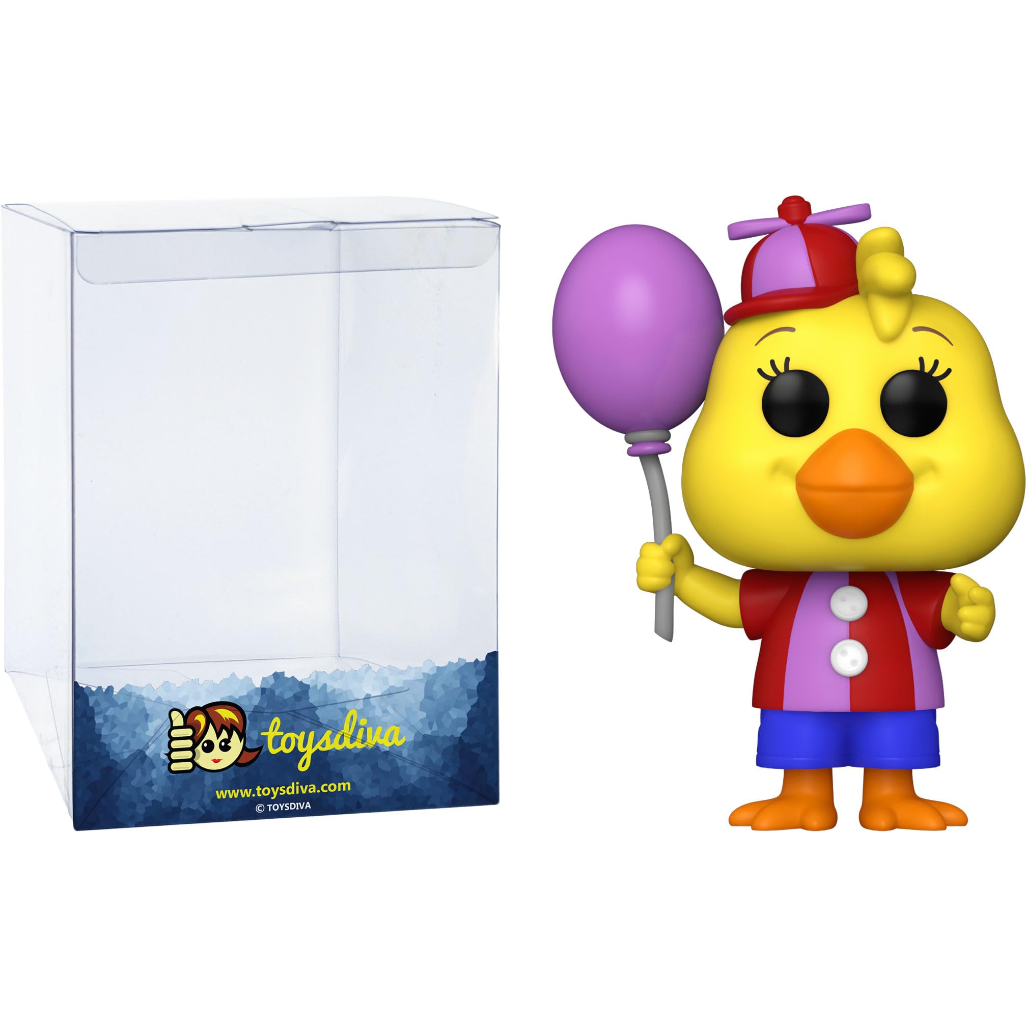 Funko Balloon Chica: P o p ! Games Vinyl Figurine Bundle with 1 Compatible 'ToysDiva' Graphic Protector (910-67626 - B)