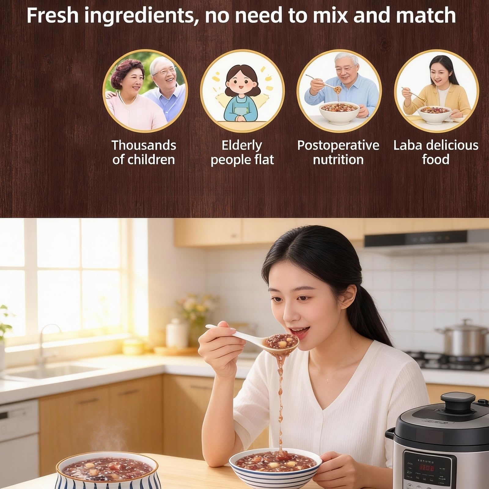 3 Bolsas De 500 G De Mezcla De Gachas Eight Treasure, Cereales Integrales De Fácil Cocción, Sellado Al Vacío, Desayuno Y Merienda