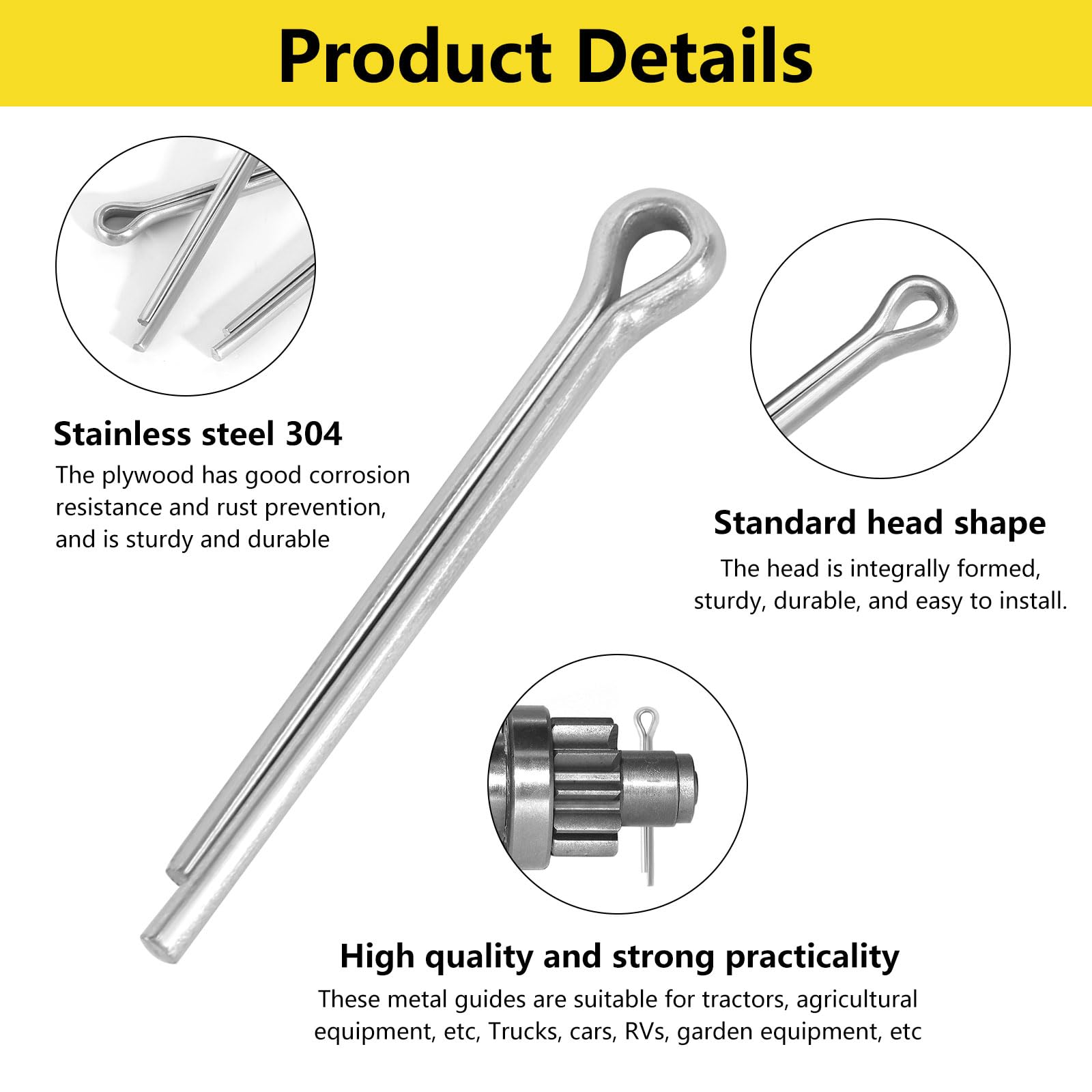 230 Pezzi Copiglie in Acciaio Inossidabile Assortimento Coppiglie Spaccate con Scatola Portaoggetti in 6 Diverse Dimensioni M1 M2 M2.5 M3 M4 M5 Cotter Pin Coppiglia Spaccate per automobili