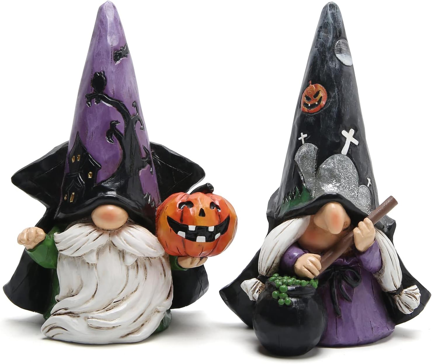 Hodao Halloween Gnomes Ornaments Decorations Handmade Halloween Gnomes Figurines Decor Halloween Gnomes Decor for Home (2pc)