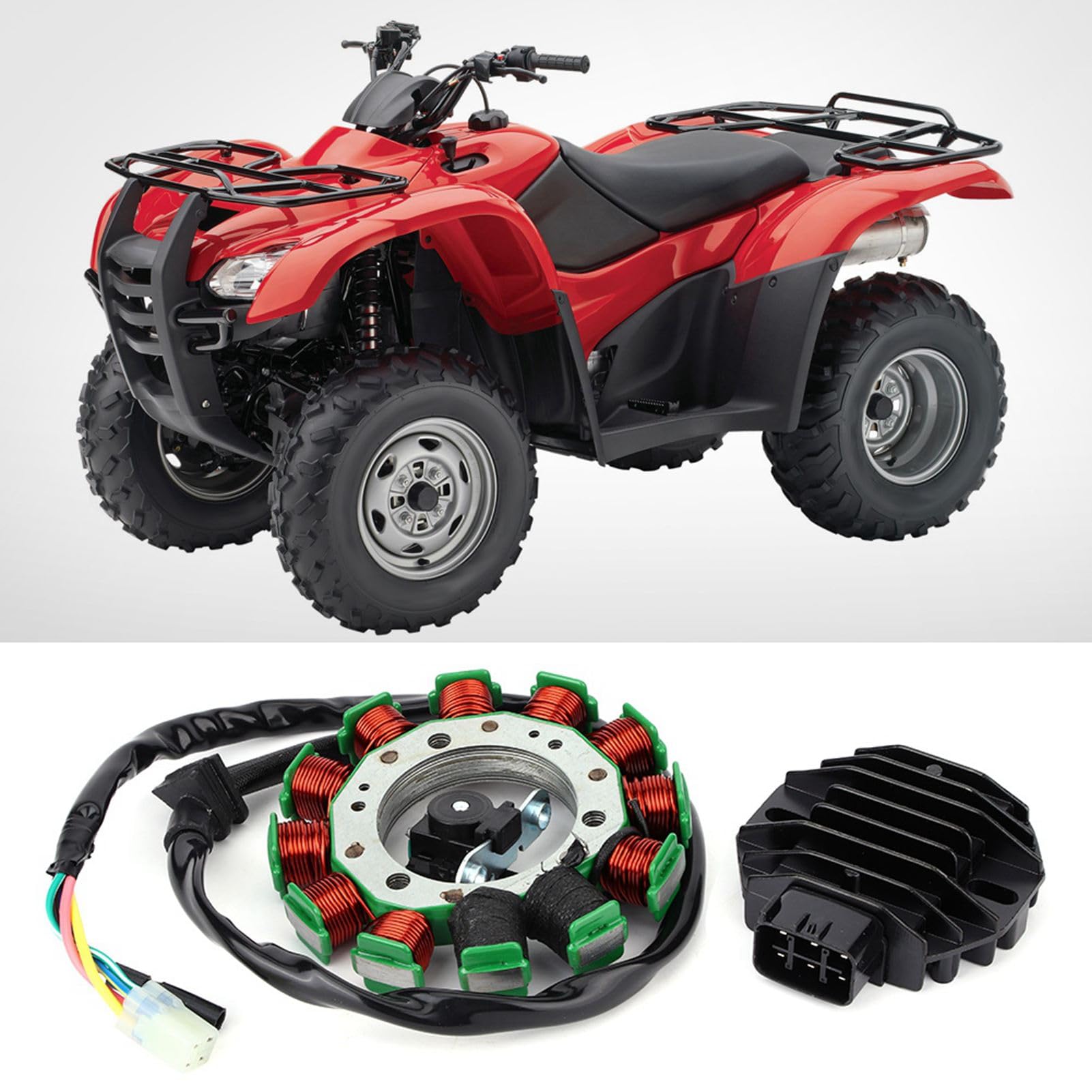 Magneto stojan i prostownik regulacyjny z cewką miedzianą pasuje do ATV TRX400EX i SPORTRAX 400EX 1999 do 2009 2012 zwiększa pojemność ładowania