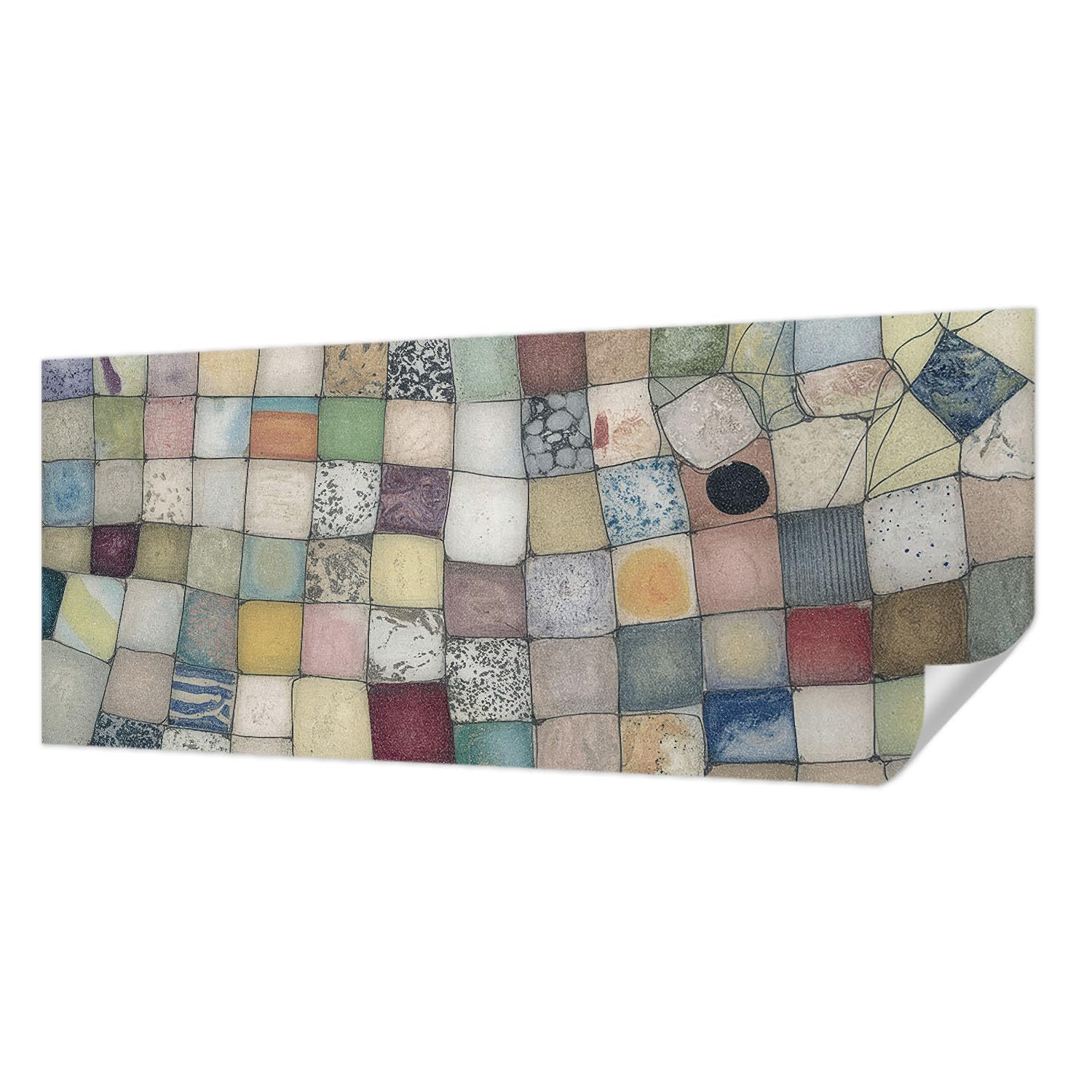 Papier peint panoramique chambre et salon Tulup mosaïque colorée 250x104