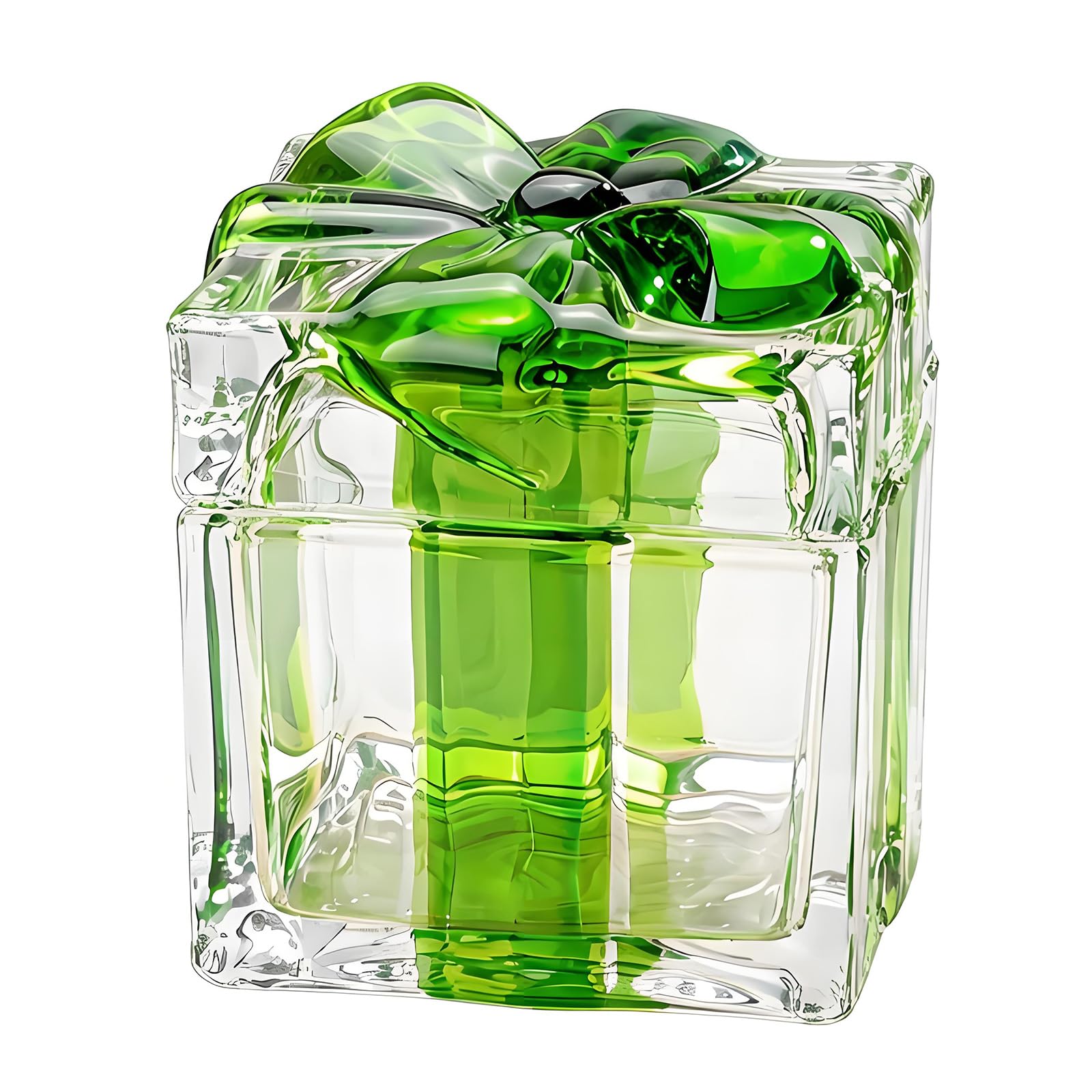 Tsophreniq Bowknot Square Glass Jar with Lid Crystal Candy Dishes Glass Jewelry Box for Wedding, Christmas Party Decorative Candy Bowl Buffets Biscuit Containers