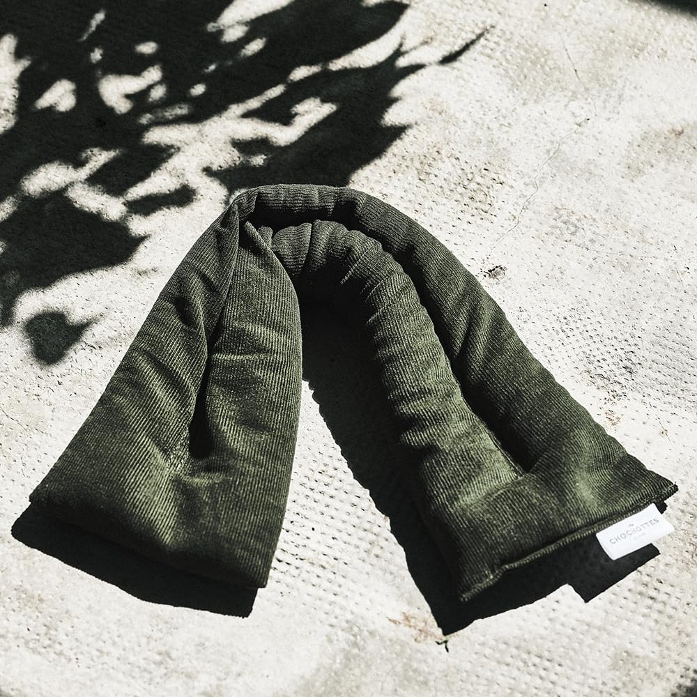 Coussin Emplâtre Chauffant La Cervicale en graines de lin - Bouillotte naturelle pour micro-ondes - Compresse chaud/froid - Soulage douleurs, torticolis, migraine, cou - Fabriqué en France - 52x12 cm