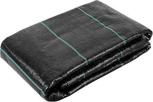 JM Gardens - Tela de barrera contra malezas duradera y resistente, alfombrilla de jardinería con bloque de malezas, control de malas hierbas, 3.50