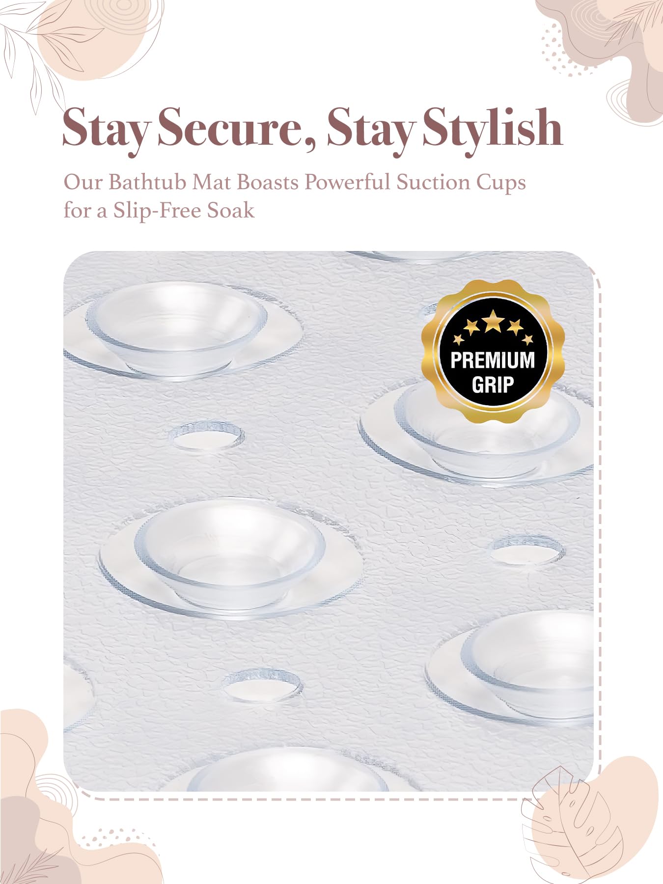 ADOV Shower Mat, Extra Long Non Slip Bath Mat Antibacterial Rubber 100x40 cm - Image 4