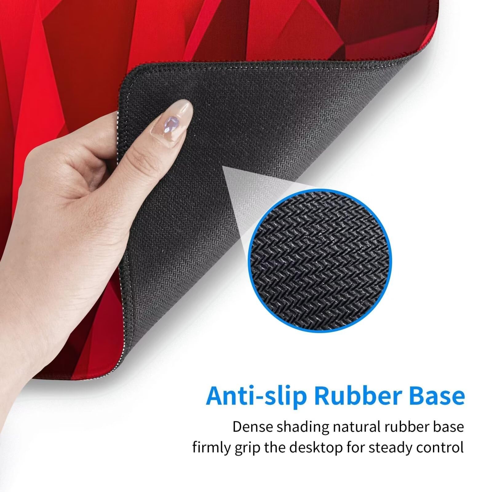Tappetino Mouse, Tappetino Mouse Gaming Grande XXL 1500x800x3mm Tappetino Scrivania Mouse Pad, Base in Gomma Antiscivolo, Bordi Cuciti,Lavabile, Mousepad per Ufficio e Gaming (rosso) R-288
