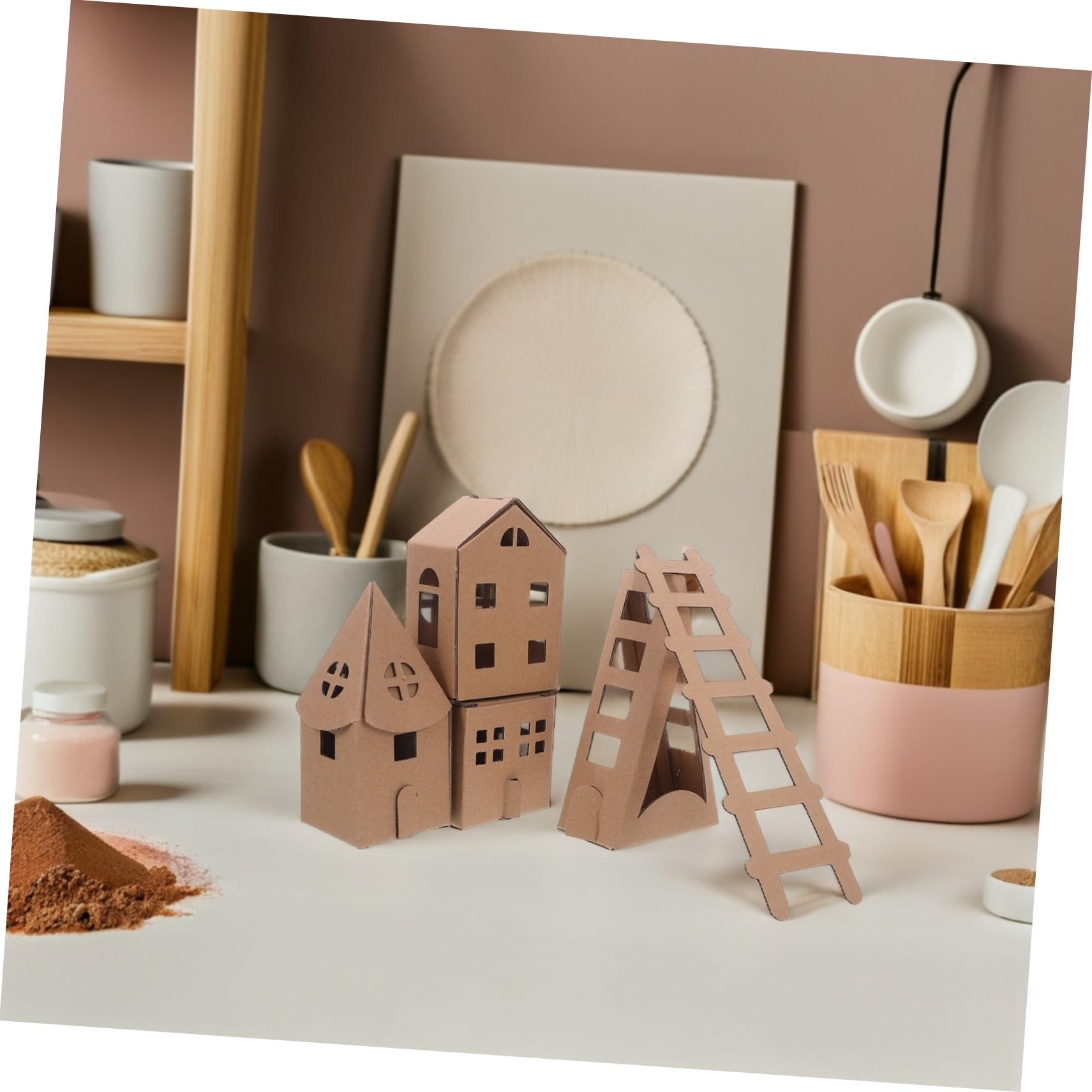KONTONTY Kit Miniatura da Assemblare e Colorare Modellino Casa Piccola per Attività Creative e Giocattoli Artigianali per Studenti