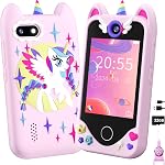 Téléphone intelligent pour les enfants Cadeaux pour filles - Cadeau d'anniversaire de Noël pour tout-petit 3 4 5 6 An Old, Jouet de téléphone cellulaire pour enfants avec écran tactile, double appareil photo, apprentissage, lecteur de musique, jeux avec 32 GB Carte