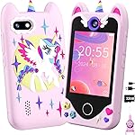 Kids Smart Phone for Girls Gifts - Toddler Christmas Birthday Gift for Age 3 4 5 6 Year Old, Kids Cell Phone Toy with Touchscreen, Dual Cameras, Learning, Kid Mp3 Player, Games with 32 GB Card