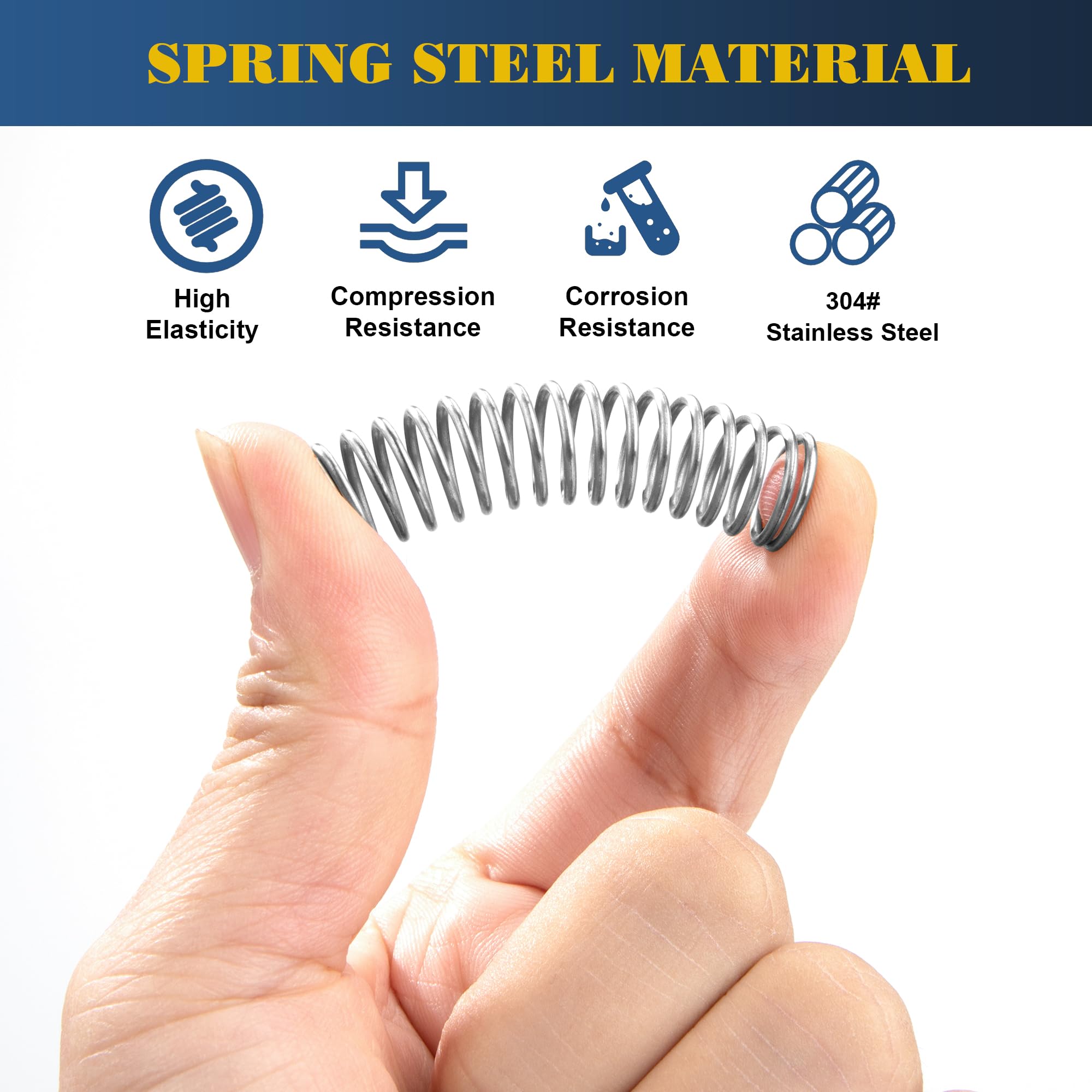 Molle Brandina Molle A Compressione In Acciaio Inox, Filo 0.3mm, Lunghezza 10mm, Varie Misure Molle Per Orologi Meccanismo - Foto 9