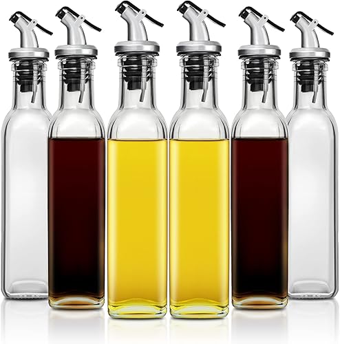 Miniatura 1 de GMISUN - Dispensador de aceite y vinagre de 8 onzas botella dispensadora de aceite de oliva superior a prueba de fugas para cocina tarro de vidrio