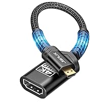 Vista 1 de JSAUX Adaptador Micro HDMI a HDMI, Cable Adaptador Micro HDMI Macho a HDMI Hembra, 4K@60Hz HDR 3D 18Gbps - Negro