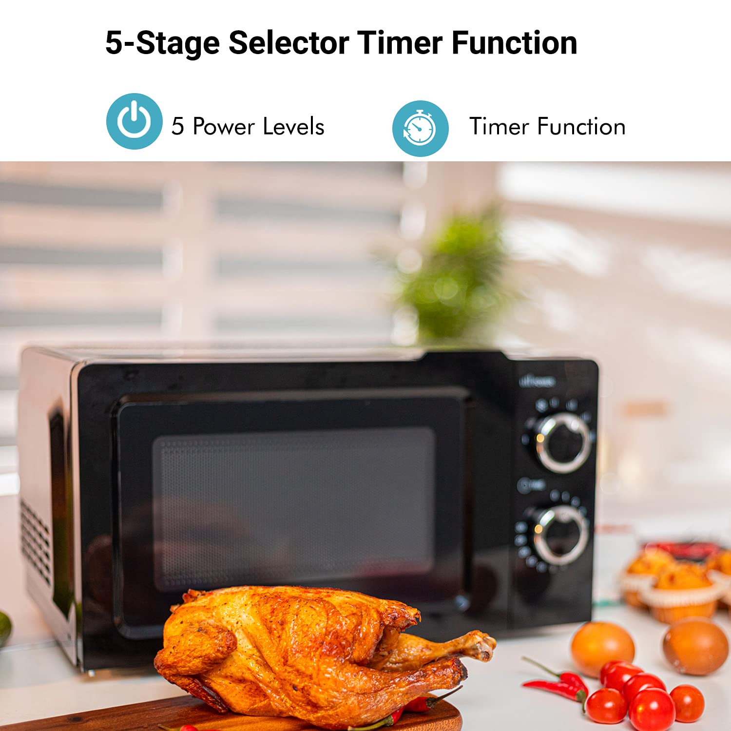 Buy Geepas 700W Solo Manual Microwave 20L Solo Microwave Oven with 5