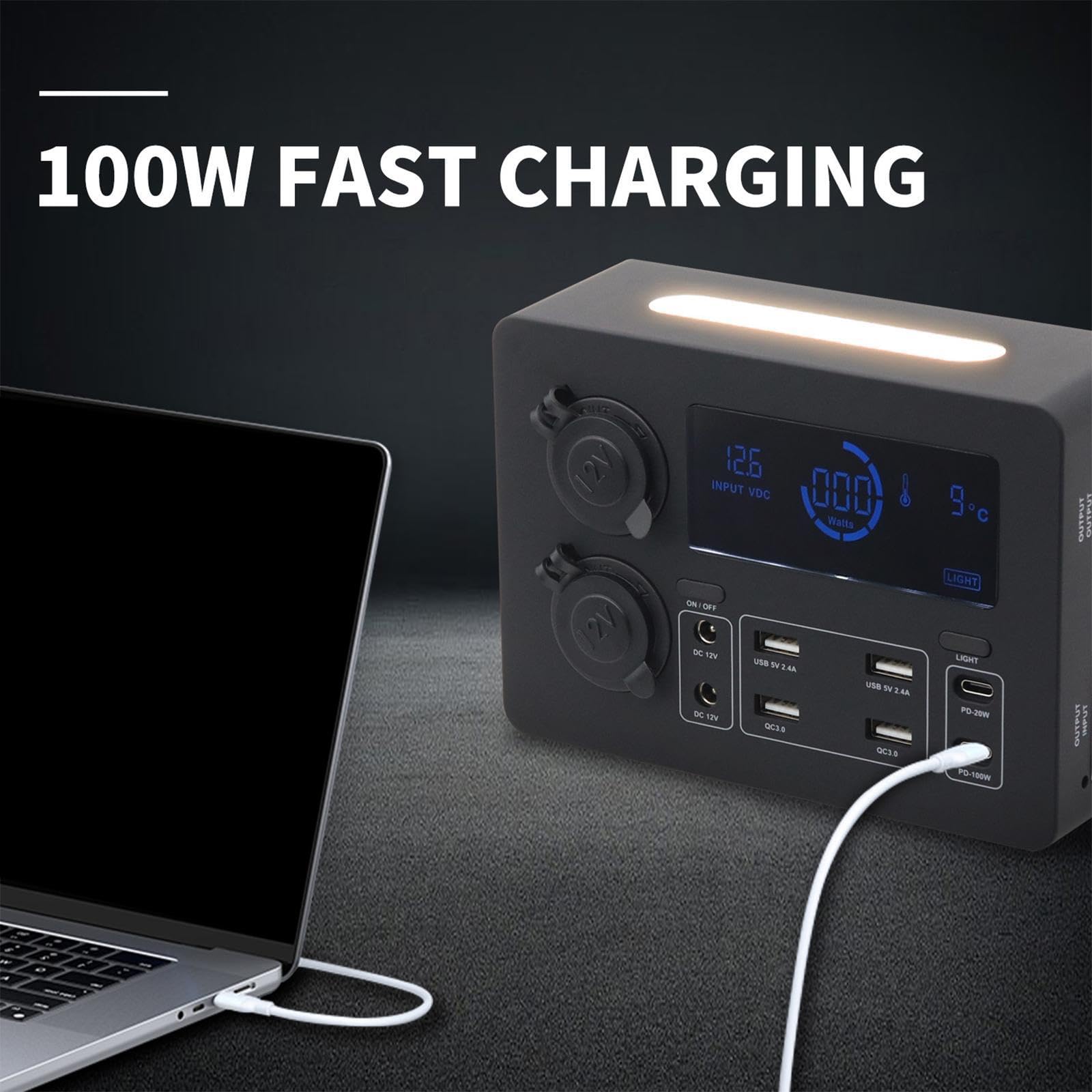 Mini alimentatore per,Scatola di alimentazione,16.6x11.7x5.7 cm | USB e di ingresso, per esterni, luce LED integrata, accessori per casa, ufficio, viaggi, auto, camion e veicoli.