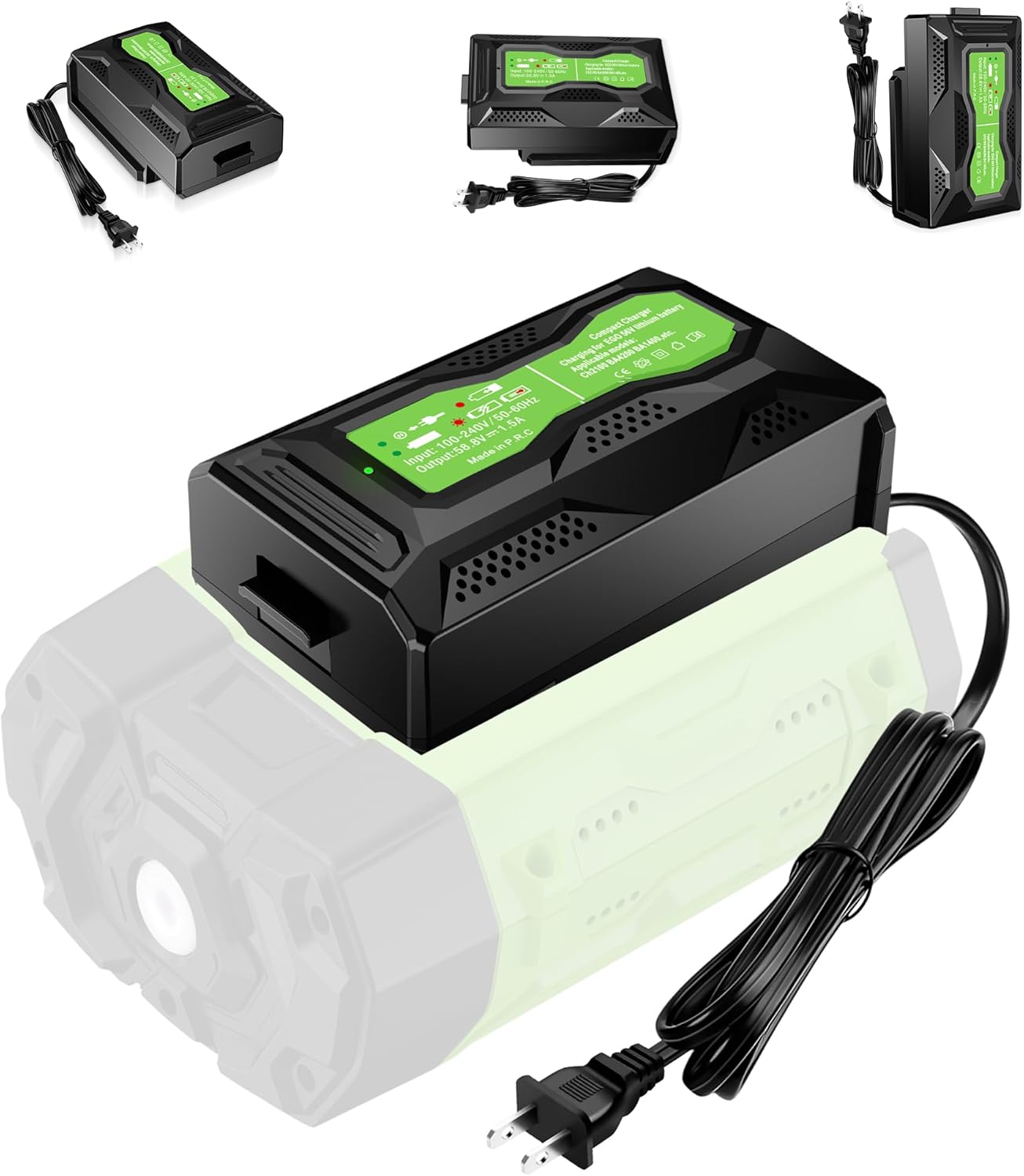 56V Charger Replacement for EGO 56V Battery Charger, Compatible with EGO Batteries BA1400T BA2242T BA2800T BA3360T BA4200T BA5600T BA6720T