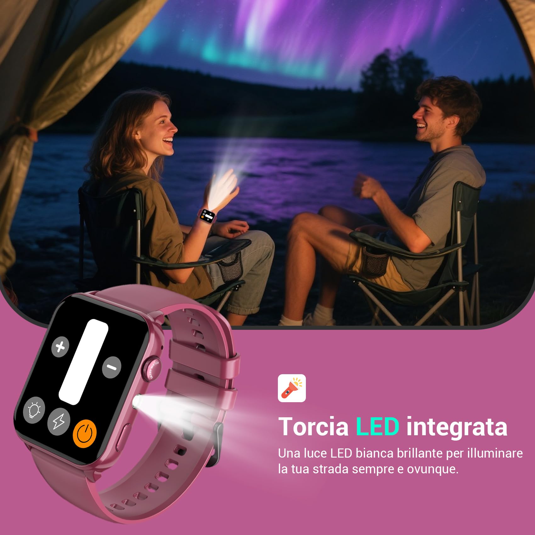 Reloj Inteligente Mujer,Smartwatch Mujer con Linterna,2 Correas,Diseño Fino | 1.91" Smartwatch con Llamadas Bluetooth, Smart Watch con Podómetro,Pulsómetro, Sueño, IP68 Pulsera Actividad para Android iOS
