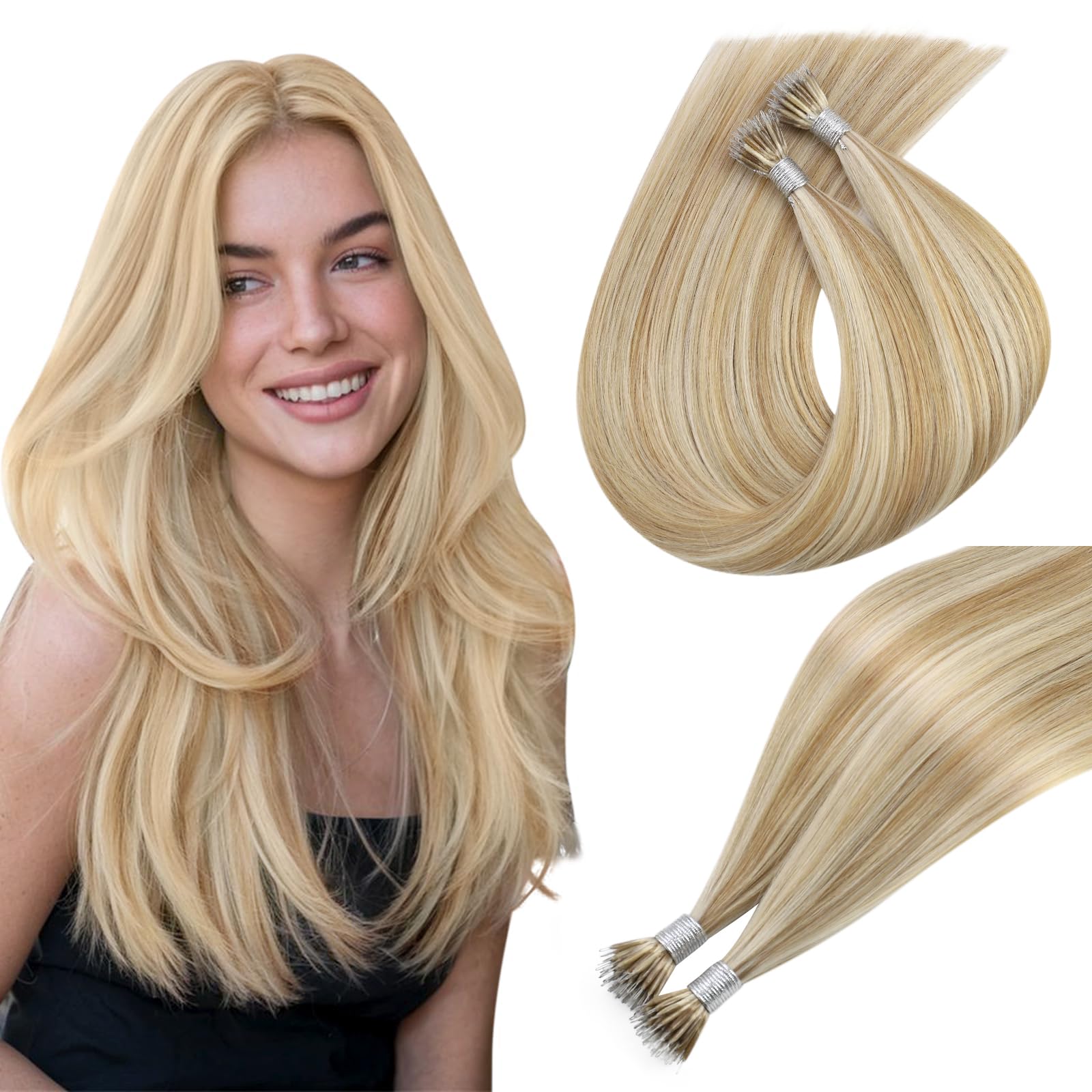 Easyouth U Tip Hair Extensions Brown Keratin Tip Hair Extensions Real Human Hair Darkest Brown Keratin Hair Extension Human Hair with Natural Texture 18Inch 50G 1G/S — view 23