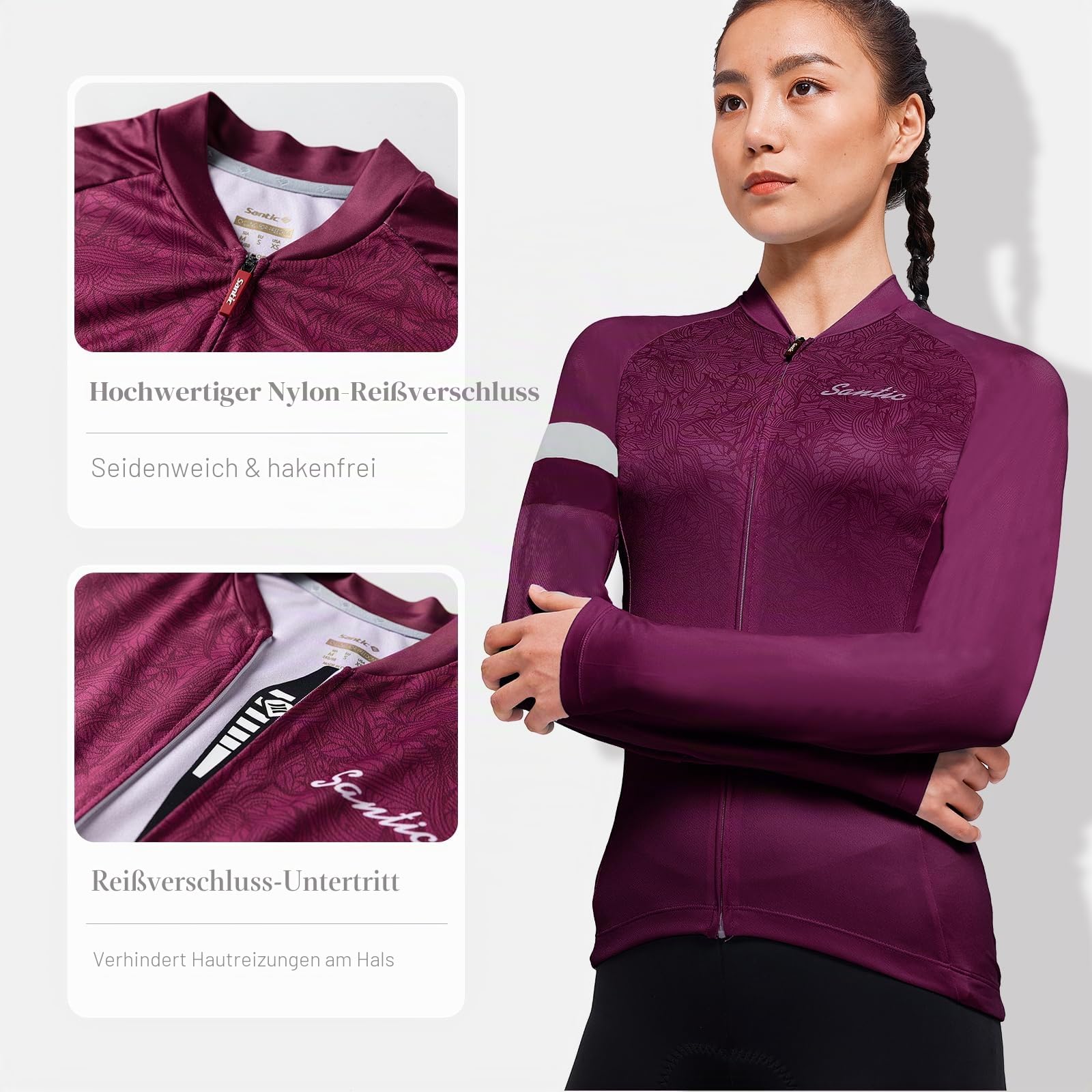 Santic Radtrikot Damen Kurz Fahrradtrikot Damen Fahrrad Shirt