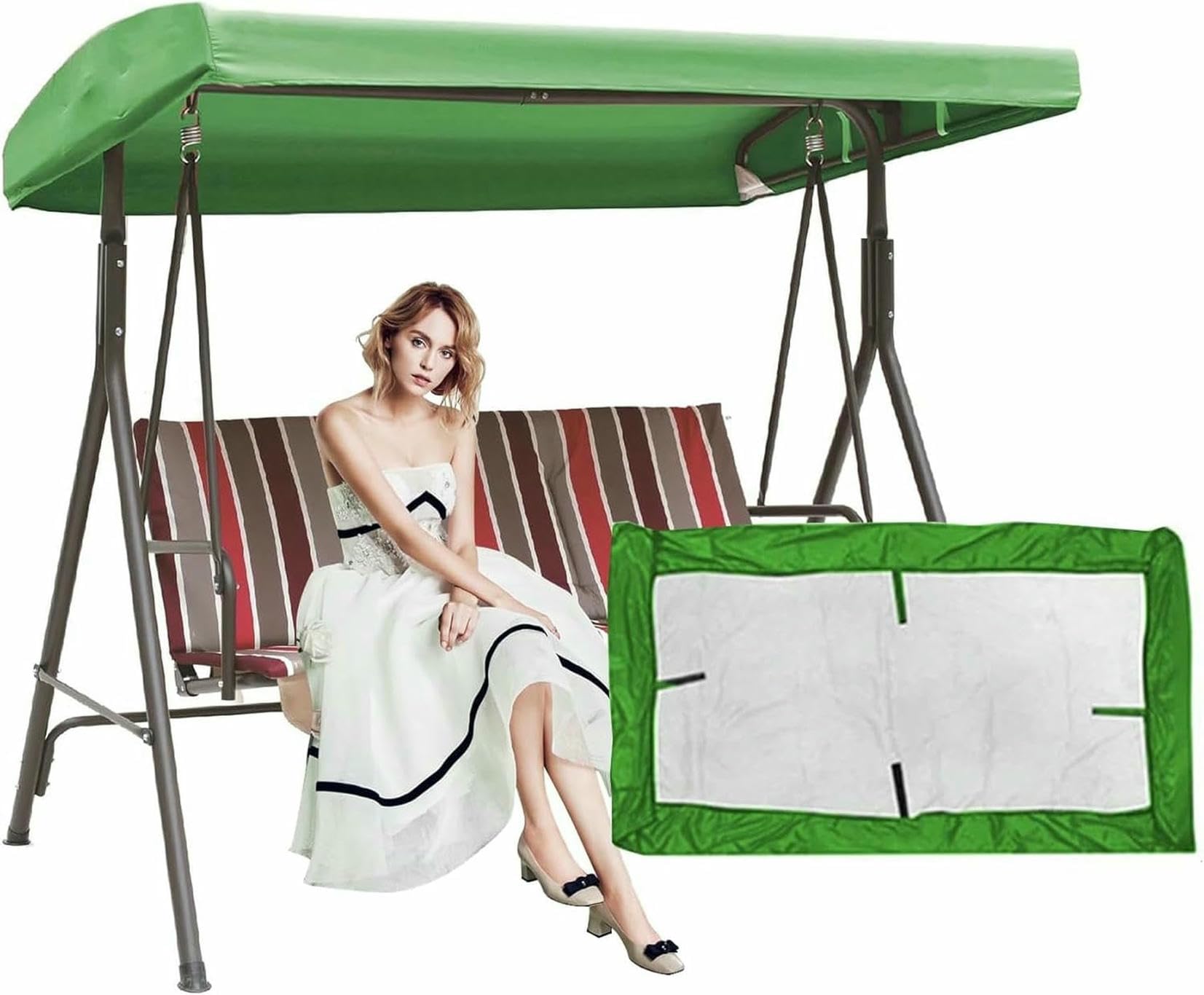 Toldo de columpio de patio impermeable para renovar techos dañados de 3 plazas