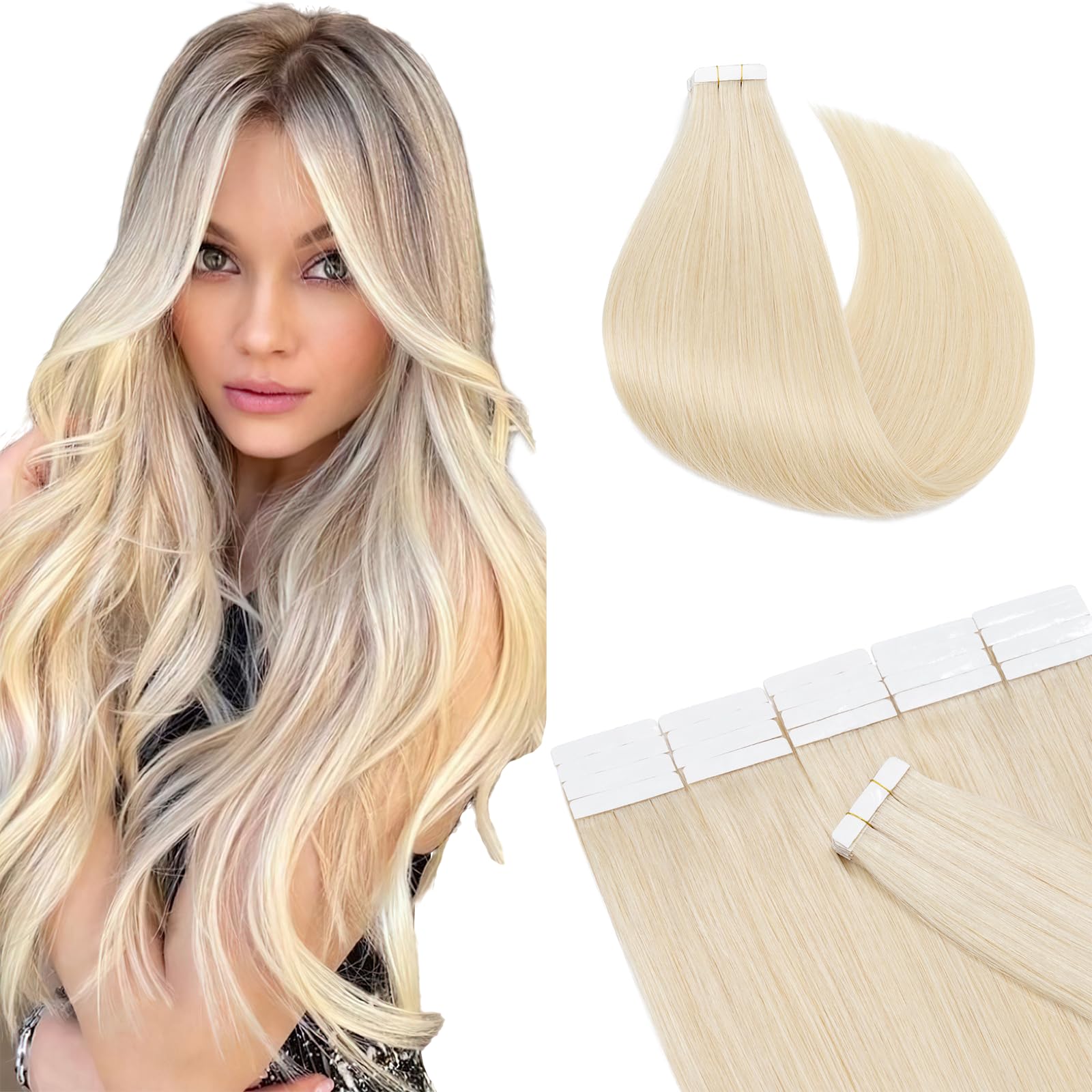 12"(30cm) SEGO 10PCS Extensiones Adhesivas Naturales Pelo Humano sin Clip [#4/27 Castaño Chocolate/Rubio Oscuro] Cabello 100% Remy Liso Balayage Tape in Human Hair (20g) — view 16