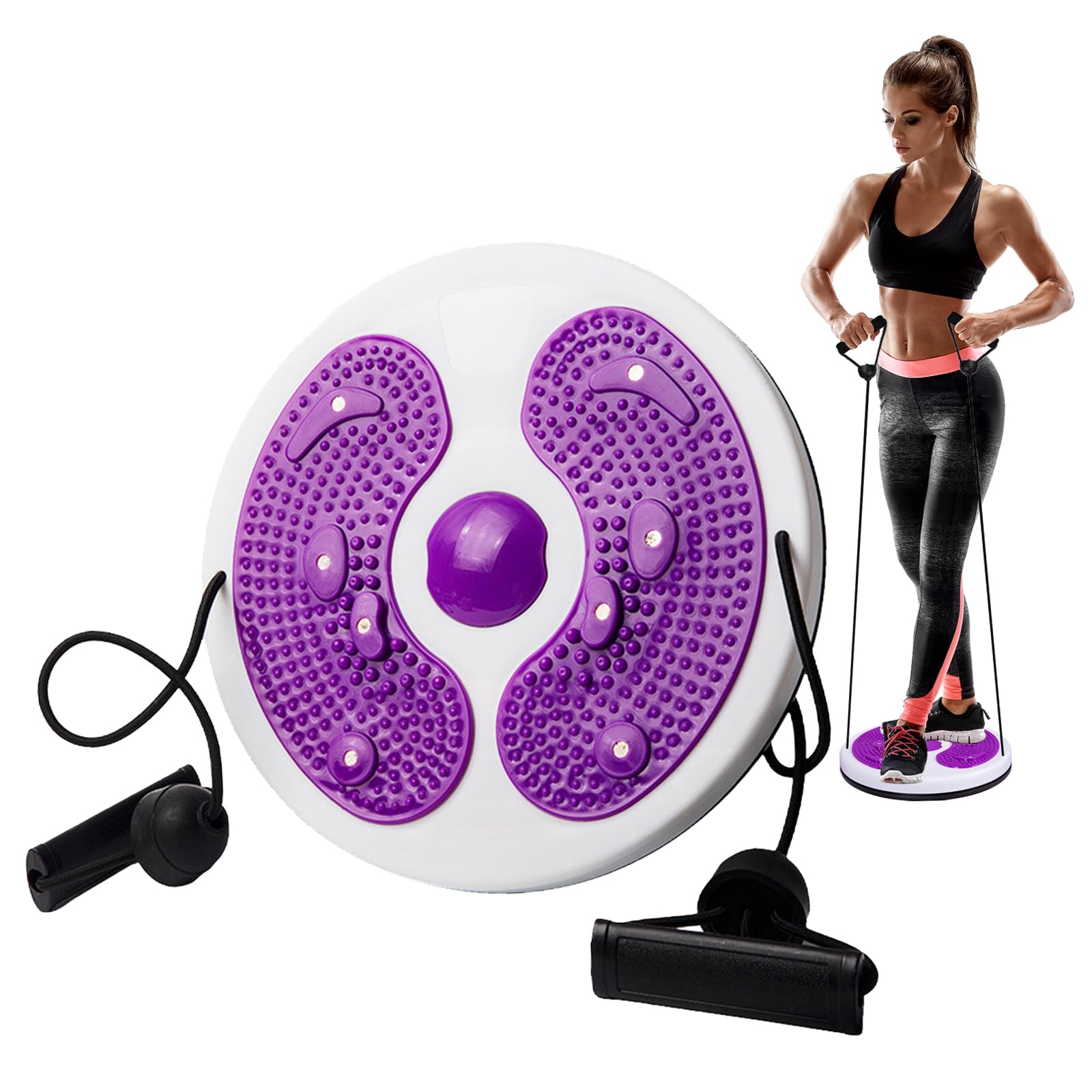 Tabla de equilibrio de disco giratorio de cintura con cuerdas de cordón, moldeador de cuerpo, disco de entrenamiento de fitness, tocadiscos para entrenamiento en casa, escultor de cintura, placa de