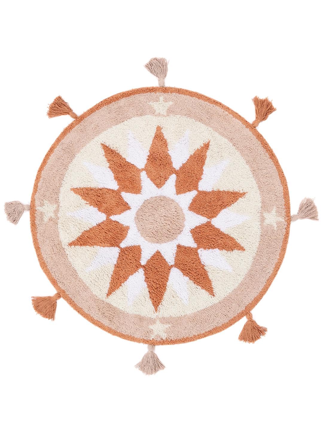 RugVista Silia Sun Tapis de Bain, Rond, Ø 70 cm, Terracotta/Rose
