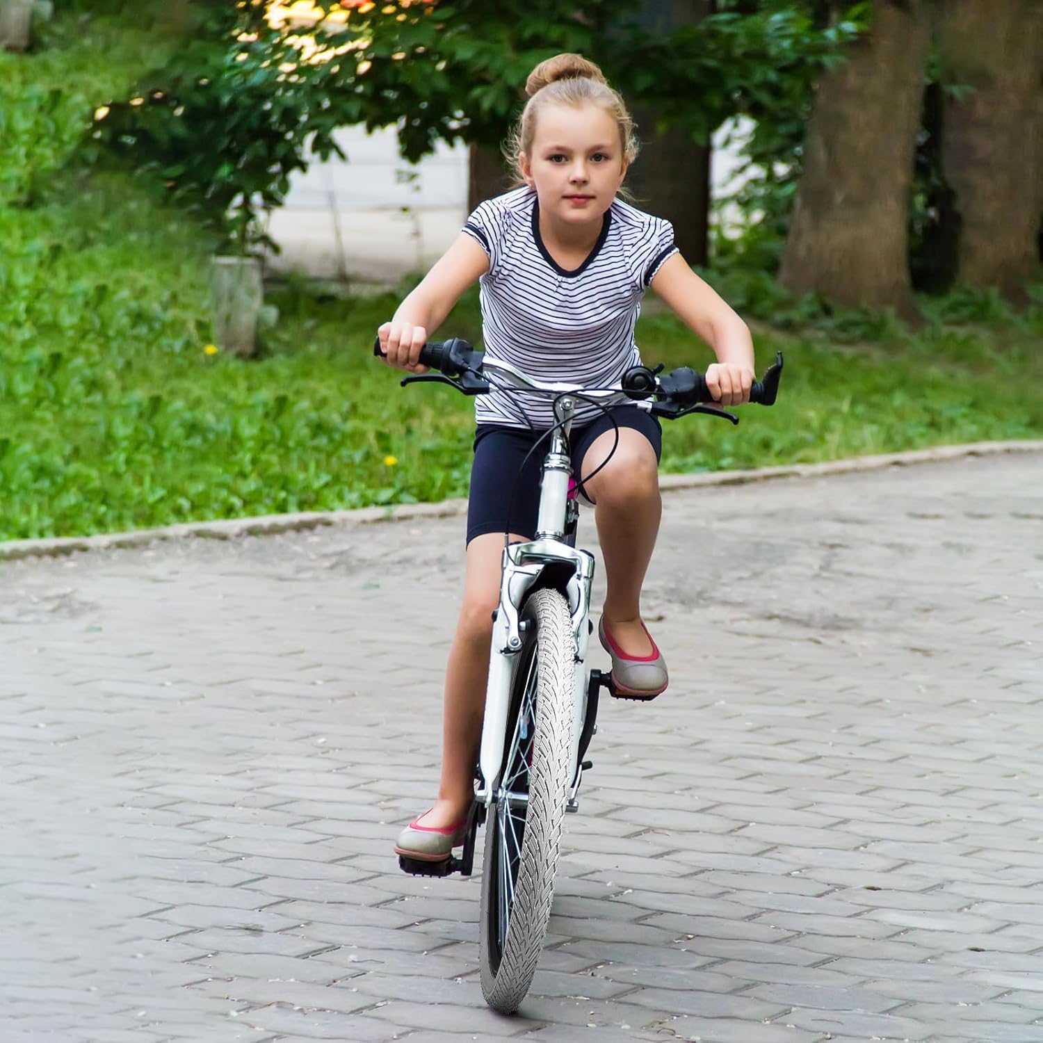 YUNSCM 2-PCS 24" White Bike Tires 24x1.75/47-507 Compatible with 24 x 1.75 24X1.75 Road Bike Bicycle Tires (Y-807)