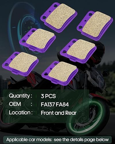 Miniatura 2 de SCITOO FA137, FA84 Pastillas de freno para pastillas de freno delanteras y traseras de fibra de carbono Arctic-Cat 400 2004-2008