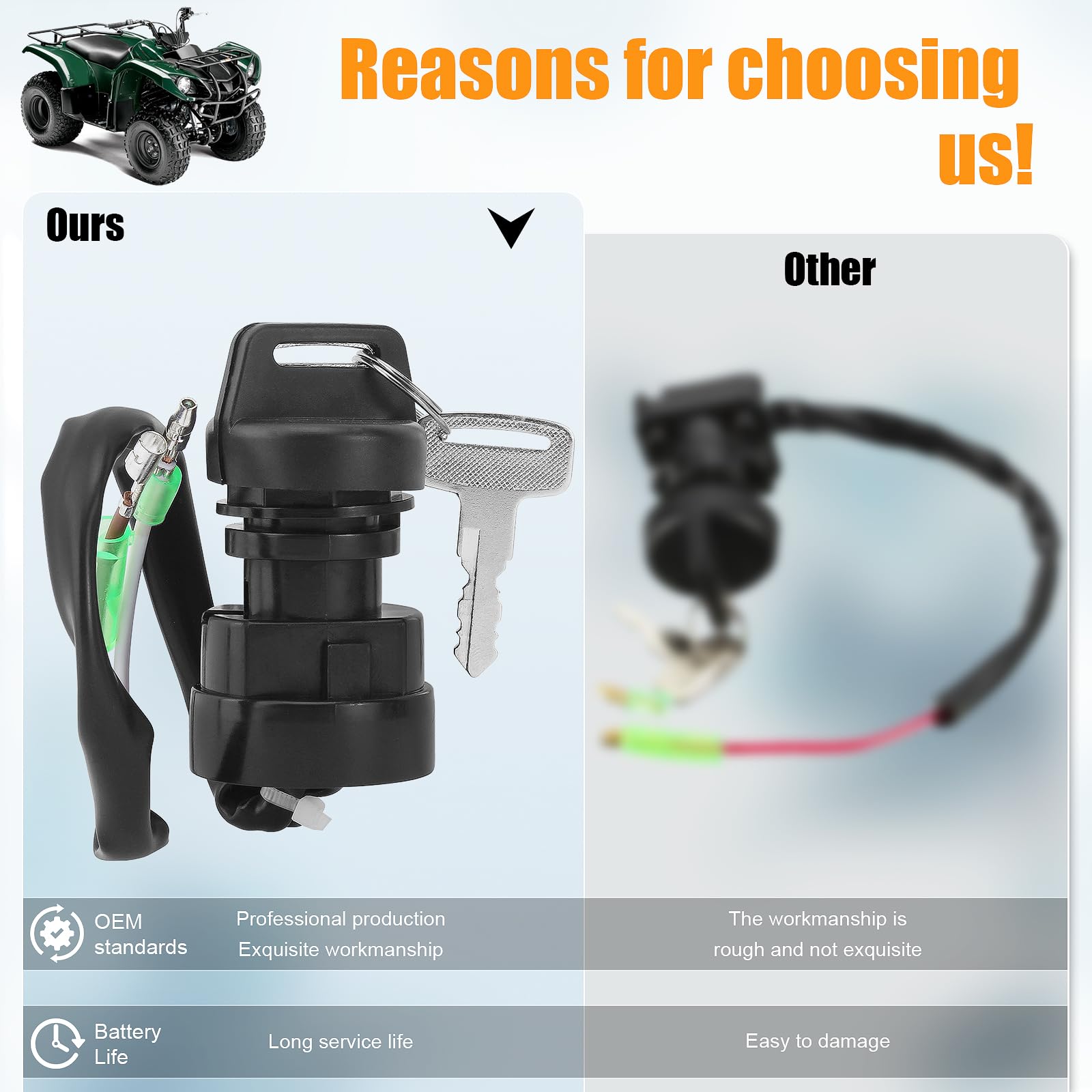 Left Handlebar Switch Start Engine Run Hi Lo Off Light Compatible - Foto 7