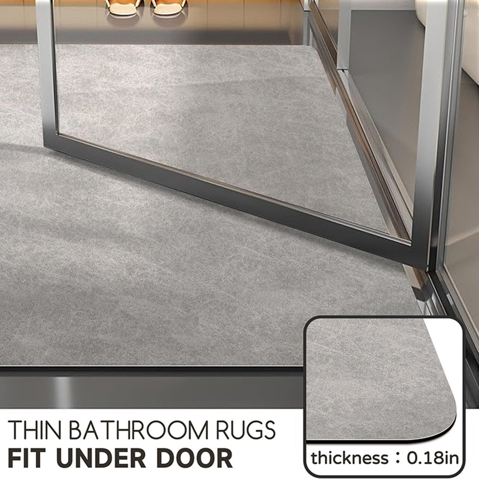 Tappetino da Bagno in Pietra Diatomite 50X80cm, Tappeto da Antiscivolo Adatto per Bagno Docce Cucina, Tappetini con Fondo in Gomma per Indoor Floor & Door Mat