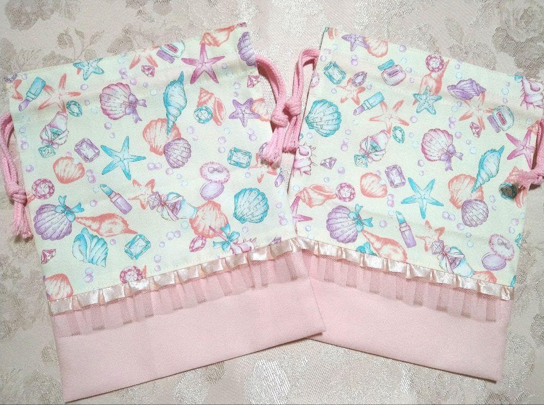 専用✳︎SALE✳︎ハンドメイド✳︎ワッフル生地　くすみピンク　巾着　コップ袋などに♪ 巾着 ポコポコ ポップコーン生地 ワッフル生地 オシャレ巾着の