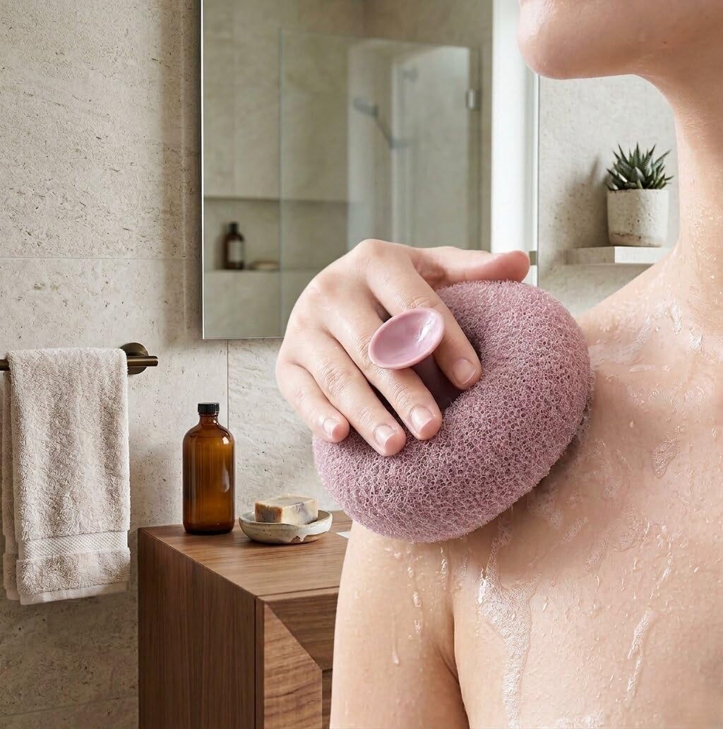 2-in-1 Bath Super Soft Suction Cup Bath Brush Loofah Bath Sponge Body Scrubber Mesh for Men Women Exfoliating Bath Sponge Cleaning Brush for Body Men Women-image-40
