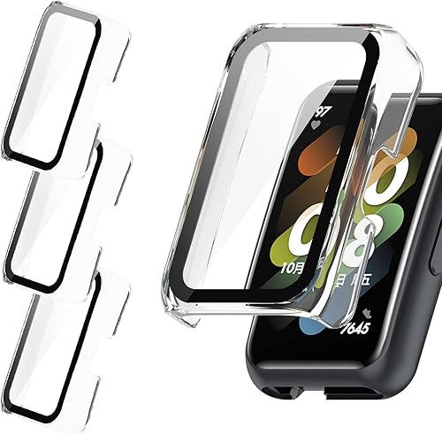 Paquete de 3 fundas de reloj compatibles con Huawei Band 6Honor Band 7 6, protector de pantalla para hombres y mujeres, marco de PC y película disponible en Yaxa Peru