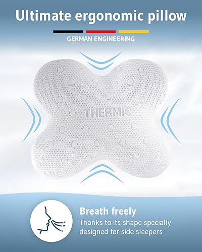 Miniatura 4 de Almohada para dormir lateral ACAMAR  Almohada mariposa diseñada en Alemania  Almohada ergonómica con funda de almohada termorreguladora  Almohada de