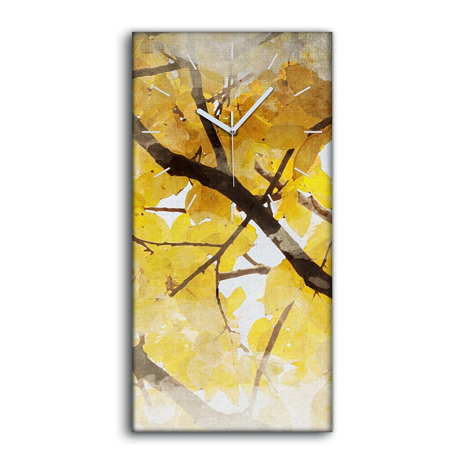 Horloge sur toile art moderne décoration image salon branches d'arbres sans tic tac 30x60