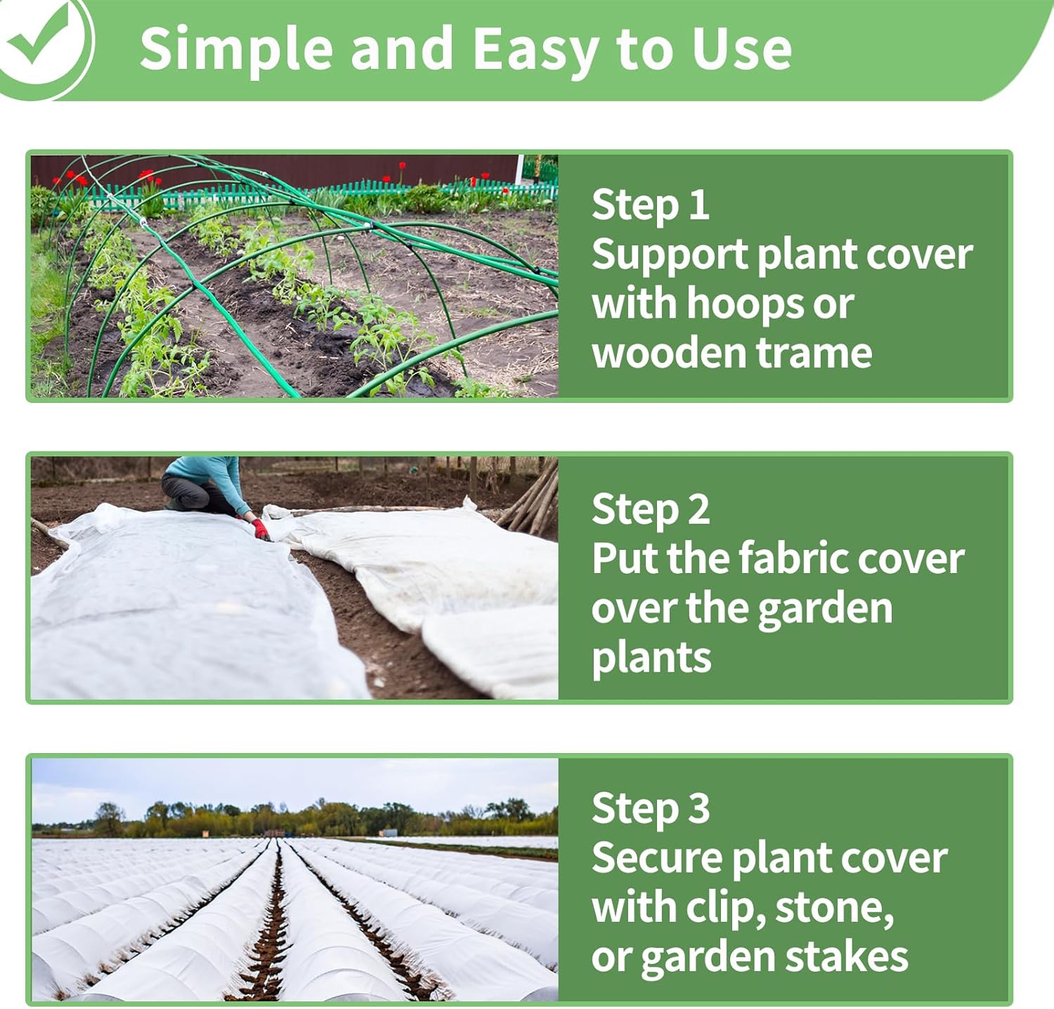 SPORTYOUTH 2 Packs Plant Covers Freeze Protection 10 x 30 FT 1.2 oz/yd² Frost Cloth Blankets Large Thicker Garden Floating Row Cover Fabric for Outdoor Plants Winter Cold Fruits Flowers Protection