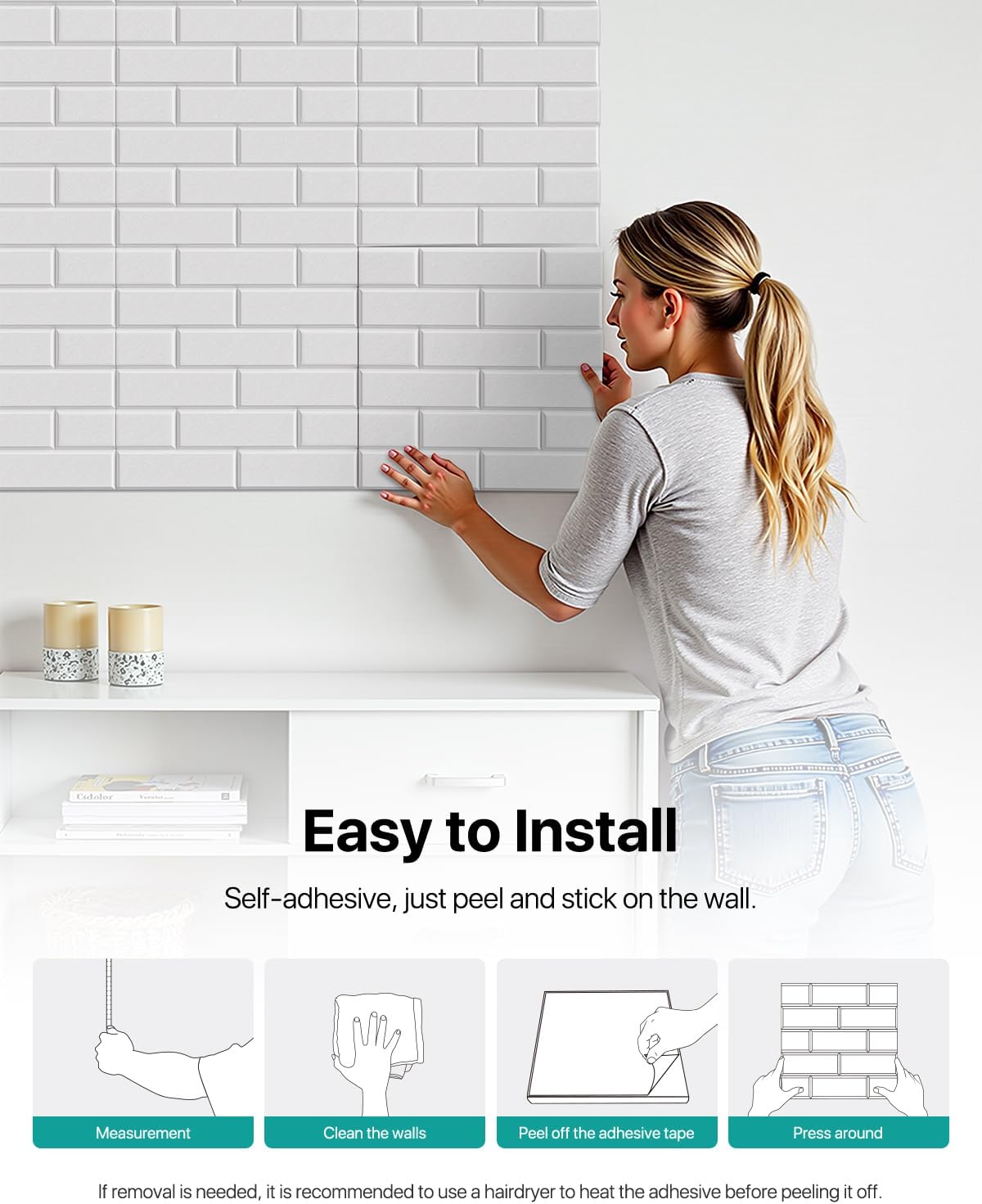 Soundsbay Acoustic Panels, 18 Pack Sound Proof Foam Panels for Wall, High Density Soundproof Wall Panels Brick Wall Panels for Office,Reccording Studio, Ceiling 12" X 12" X 0.4" White
