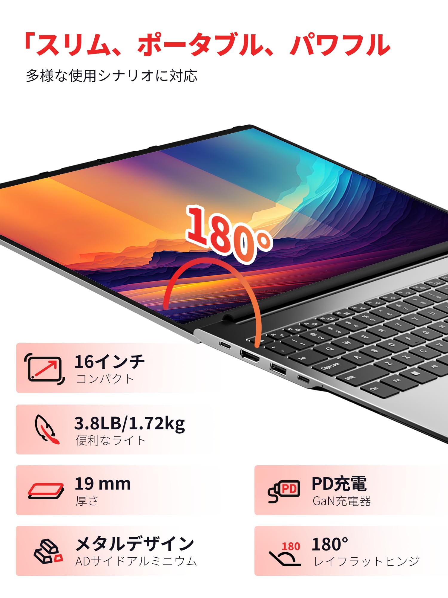 Amazon.co.jp: FIREBAT ノートパソコン、Ryzen 7 8745HS、16インチ