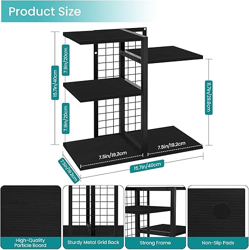 Miniatura 3 de ELITEROO Estantería de escritorio, estante organizador de escritorio de madera de 4 niveles, estante de almacenamiento de mesa para suministros de