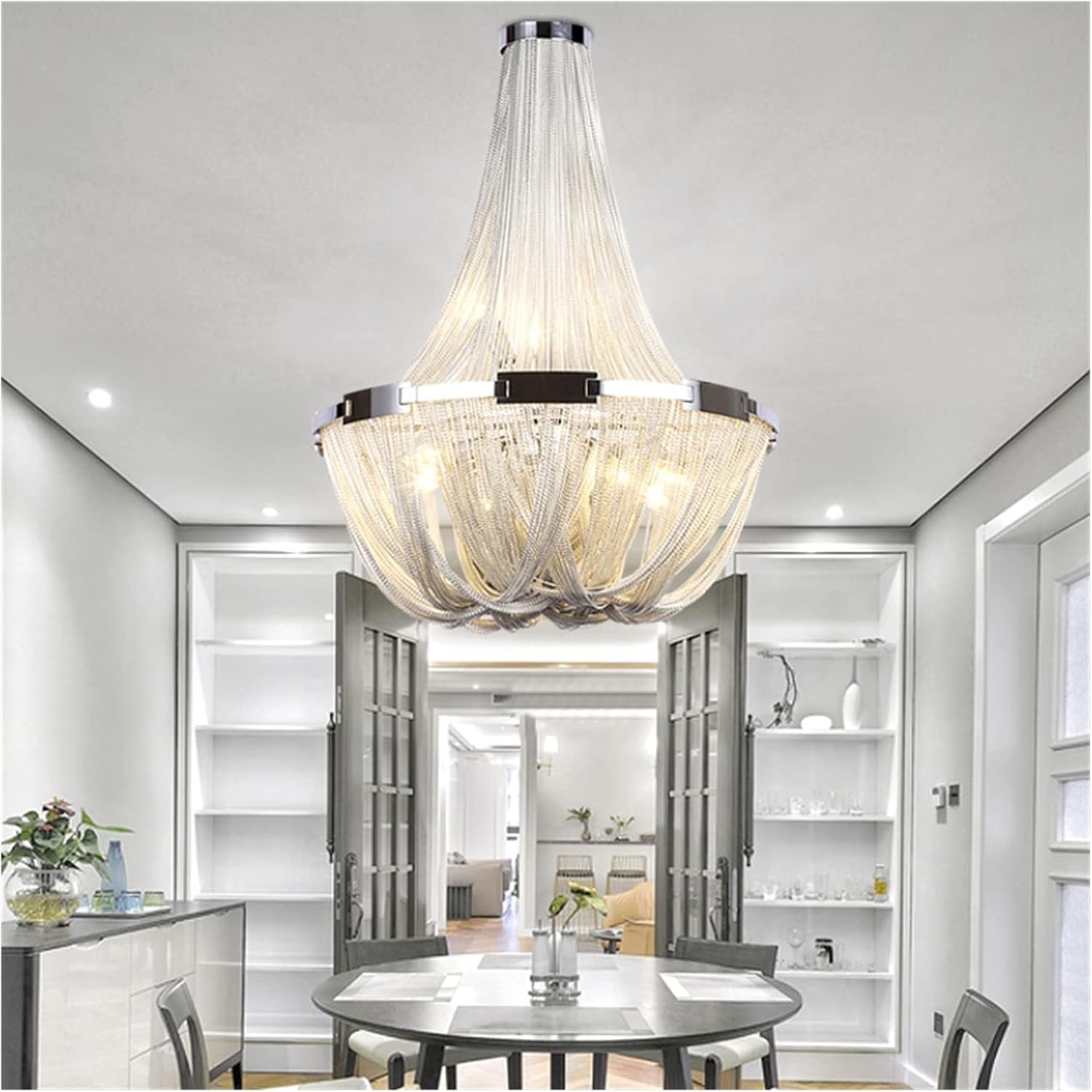LED Modern Chandelier Lamp Loft Tassel Chain Chandelier Post Modern Living Room Restaurant Bedroom Lamp