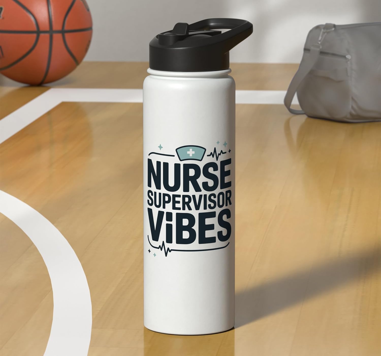 Nurse Supervisor Vibes, Nursing Manager Week Appreciation Stainless Steel Insulated Water Bottle