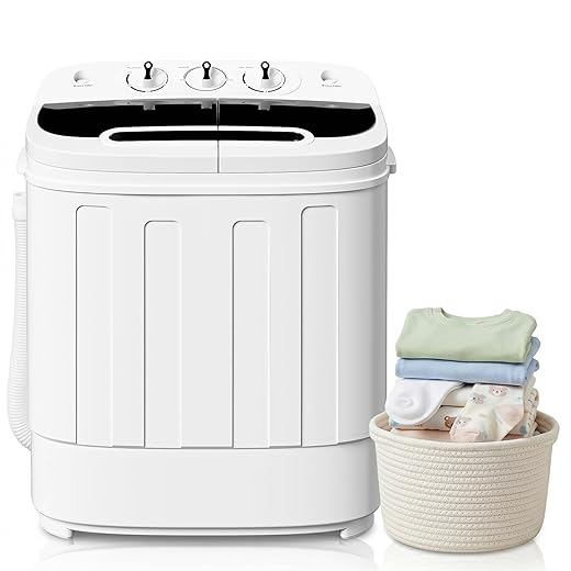 ZENY Portable Clothes Washing Machine Mini Twin Tub Washing Machine 13lbs Capacity with Spin Dryer,Compact Washer and Dryer Combo Lightweight Small Laundry Washer for Home,Apartments, Dorm Rooms,RV