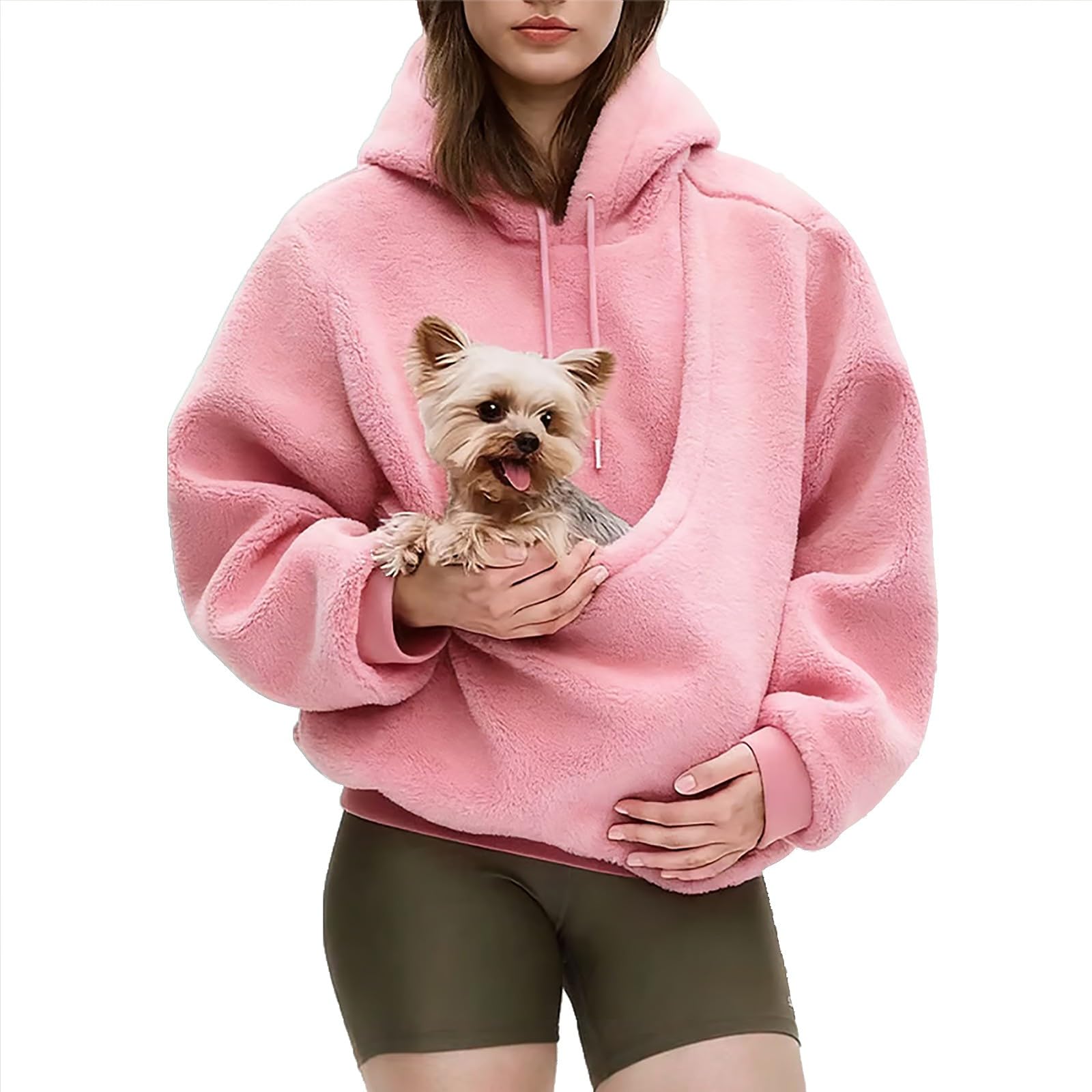 Generico Felpe Donna con Cappuccio Fleece Tinta Unita Manica Lunga Casual | Sweatshirt Con Tasche E Coulisse Hoodie Morbida E Confortevole Pullover Top Da Primavera Autunno Tempo Libero Quotidiano