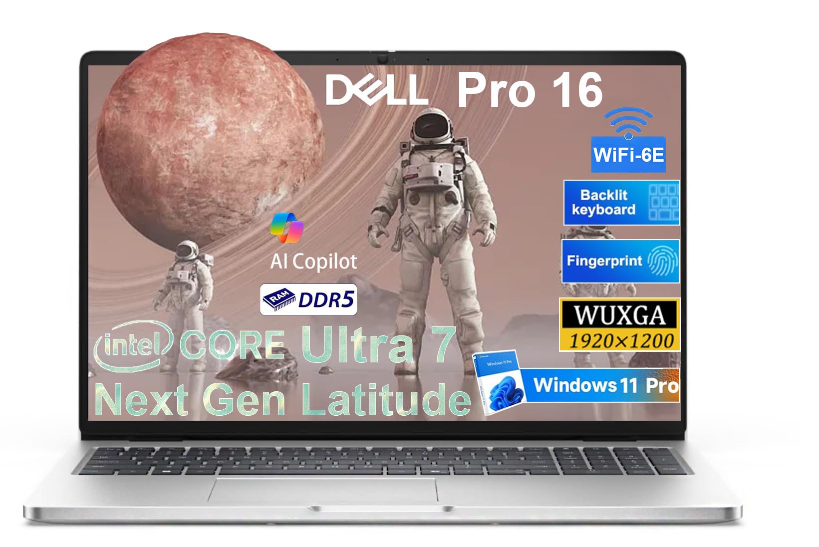 Dell Pro 16 Premium Business Laptop | Next Gen Ultra 7 255U(12 Core/5.2GHz) | 16" WUXGA PC with AI Copilot,16GB DDR5 RAM, 512GB SSD, Backlit KB, Fingerprint, WiFi 6E, Win 11 Pro for Business Productivity