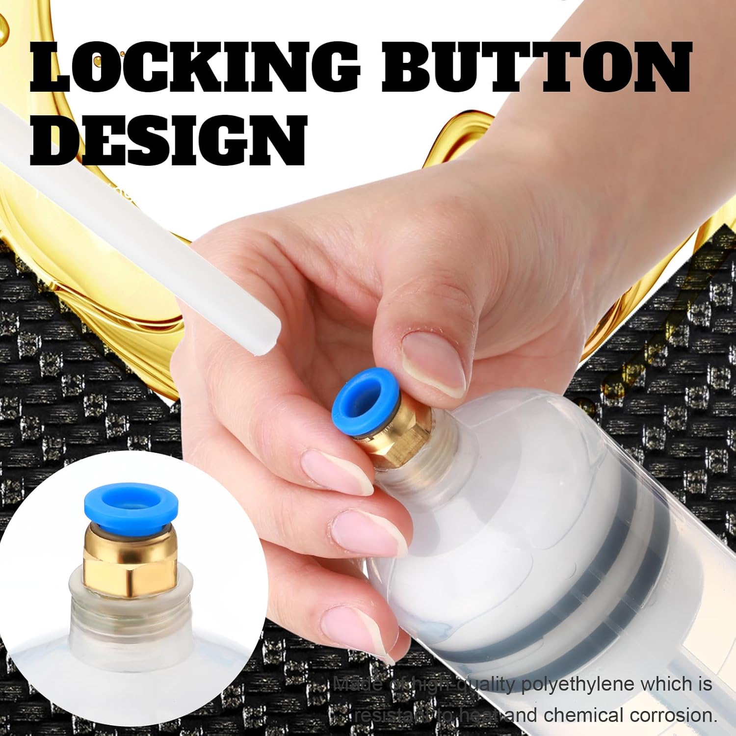 Lothee 2 Pack 500cc Automotive Fluid Extractor Pump Oil Extractor Hand Syringe Pump with Hose Manual Suction Vacuum Fuel Car Transfer for Power Steering, Hydraulic Fluid(Black)