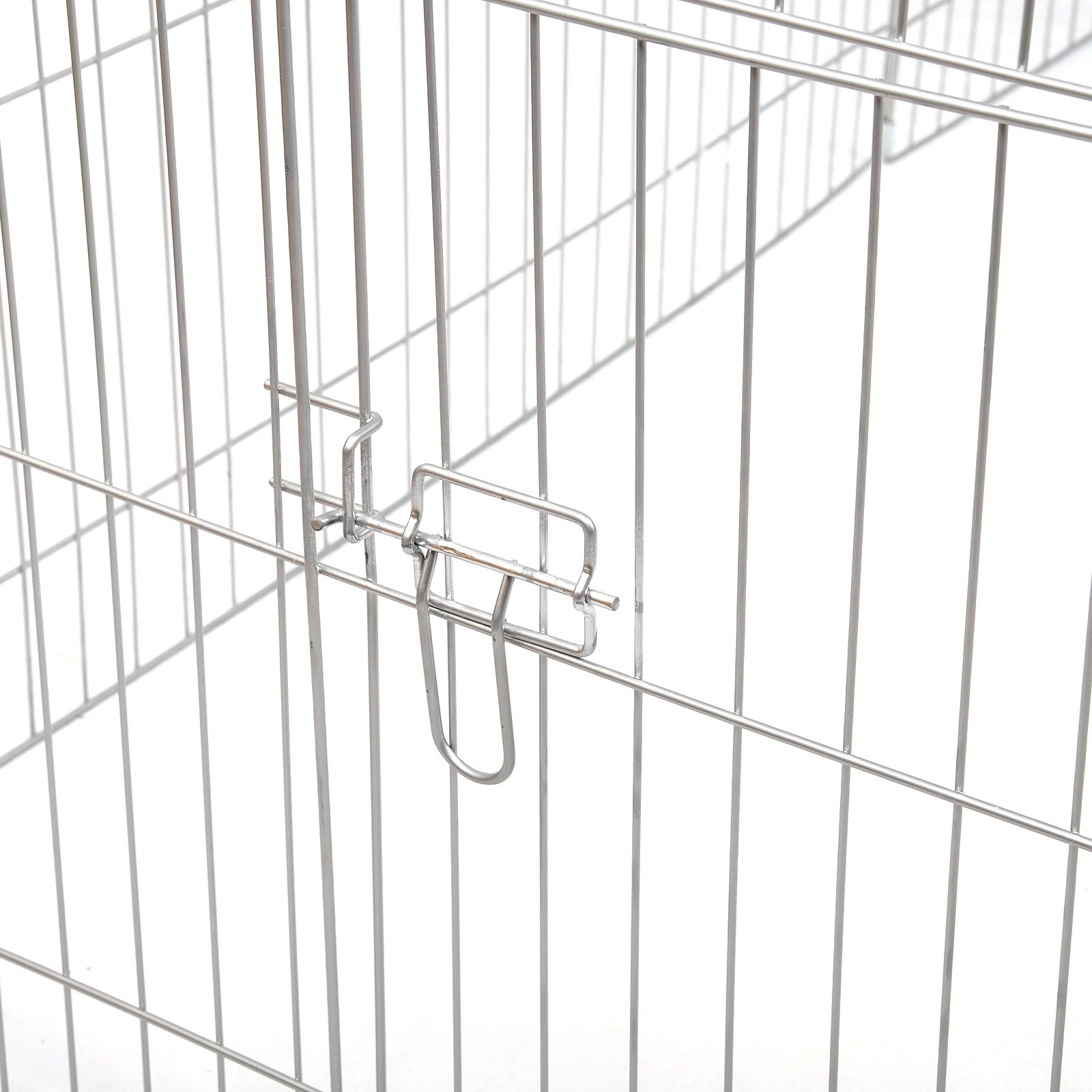 EUGAD Enclos Lapin, Parc Enclos pour Petits Animaux, Clôture Pliable avec Toit et Voile Solaire,Cage Extérieure en Métal pour Rongeur Tortue Chat Choit Poule, 220x103x85cm