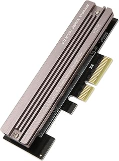 NVMe M.2 SSD to PCIe 4.0 X16/X8/X4 Card with Aluminum Heat Sink, 64Gbps Expansion Card for 2280 2260 2242 2230 SSD