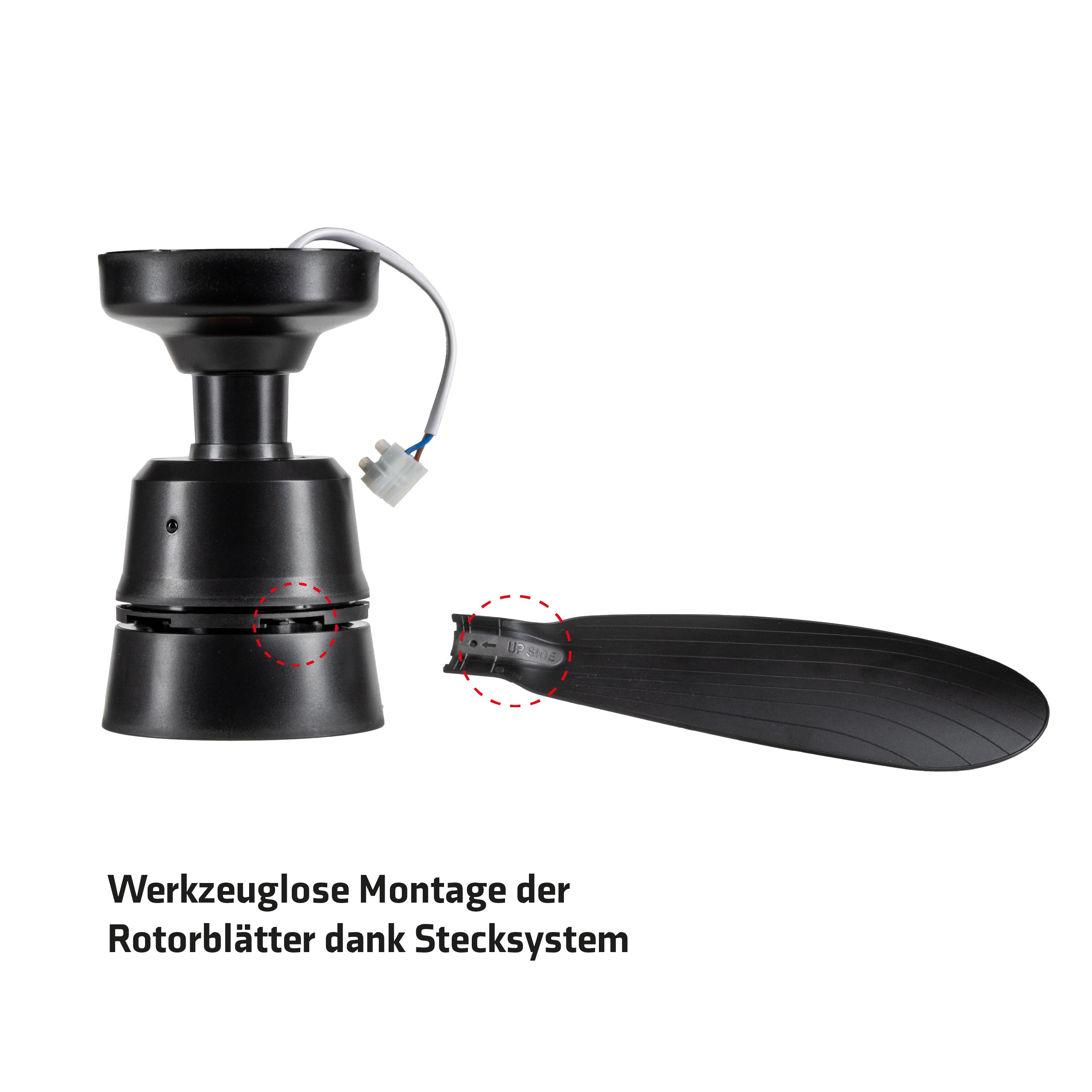 Proventa LED-Deckenleuchte mit Ventilator Ø530mm 25W 1100lm CCT 3000–6500K dimmbar IP20 flimmerfrei mit Fernbedienung modern flach leise ideal für Wohnräume Schlafzimmer Küche Wohnzimmer